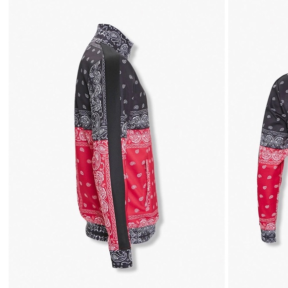 Forever 21 Rebel Minds bandana print tracksuit Sz Large Rebel red / black - Picture 16 of 16